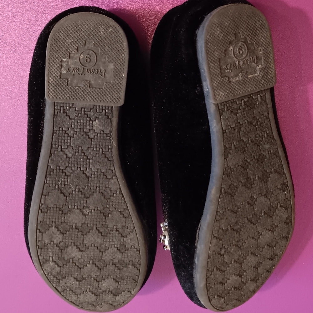 Dream Pairs Black Velvet Ballet Flat Pearls/Sequins Girls Size 9 - Picture 10 of 10